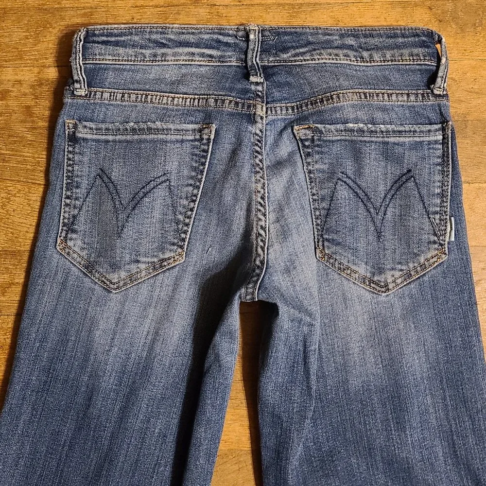 MOTHER THE WILDER Medium Kitty Bell Bottom Trouser jeans Flares 26 Short - Picture 5 of 9